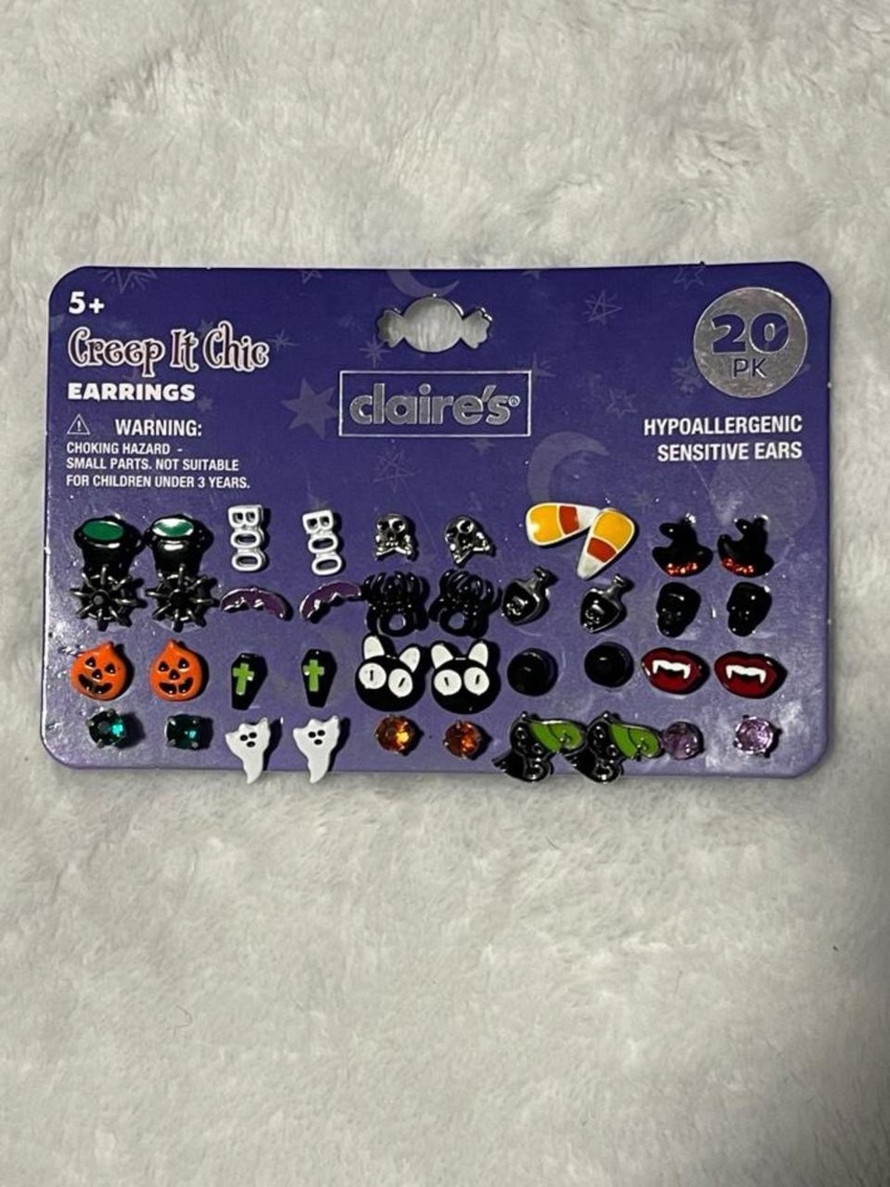 NWT Claire's Halloween Creep It Chic Halloween Earring 20CT Set